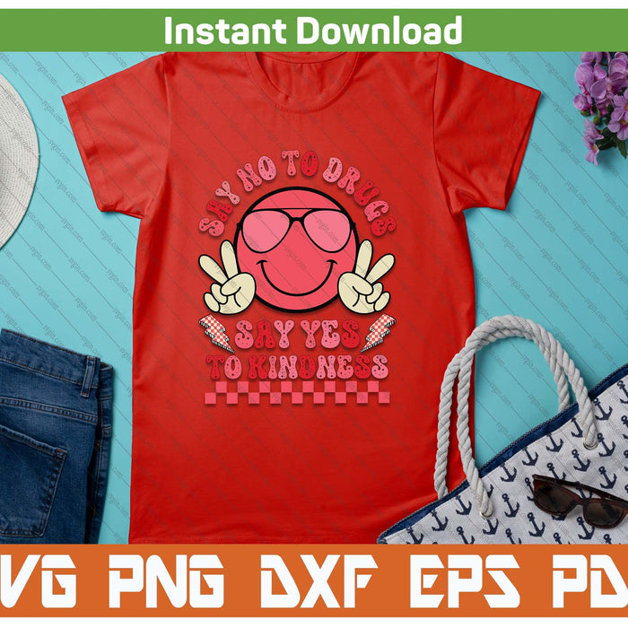 Retro Red Ribbon Week Anti Drug Awareness SVG PNG Cutting Files