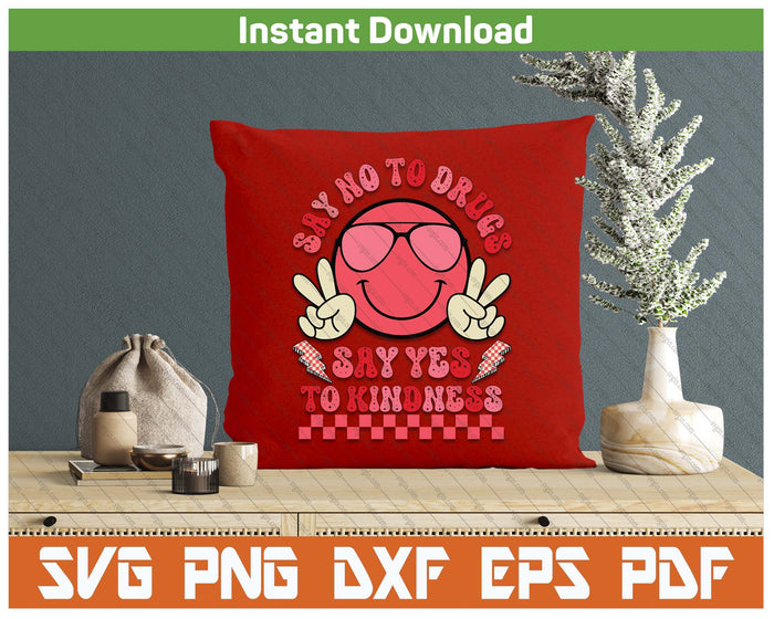 Retro Red Ribbon Week Anti Drug Awareness SVG PNG Cutting Files