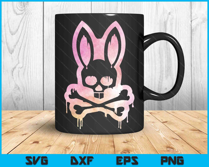 Scary Skull And Crossbones Bad Rabbit Horror Bunny Halloween SVG PNG Digital Cutting File