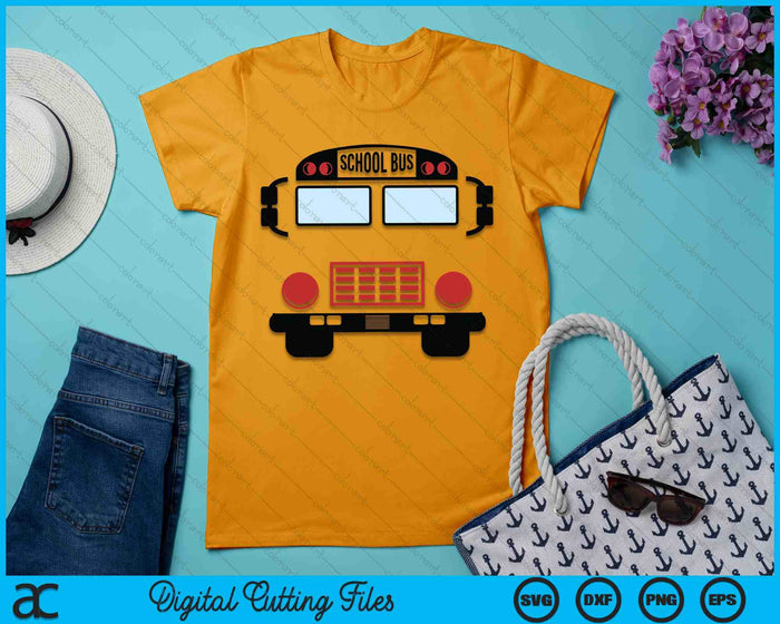 School Bus Costume Halloween Funny Yellow School Bus Driver SVG PNG Digital Printable Files