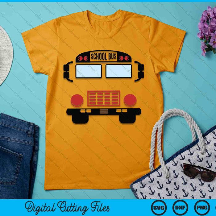 School Bus Costume Halloween Funny Yellow School Bus Driver SVG PNG Digital Printable Files
