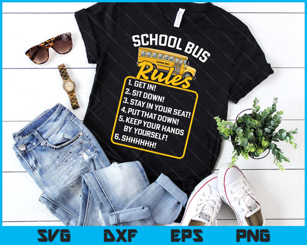 School Bus Driver Rules Work School Busdriver SVG PNG Digital Printable Files