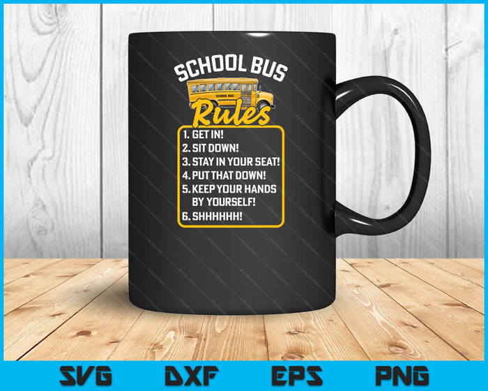School Bus Driver Rules Work School Busdriver SVG PNG Digital Printable Files