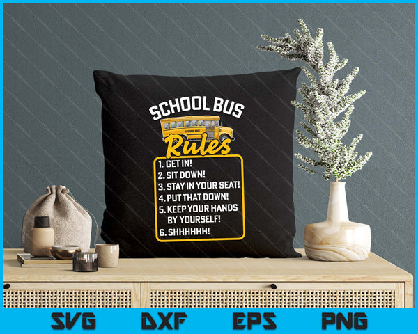 School Bus Driver Rules Work School Busdriver SVG PNG Digital Printable Files