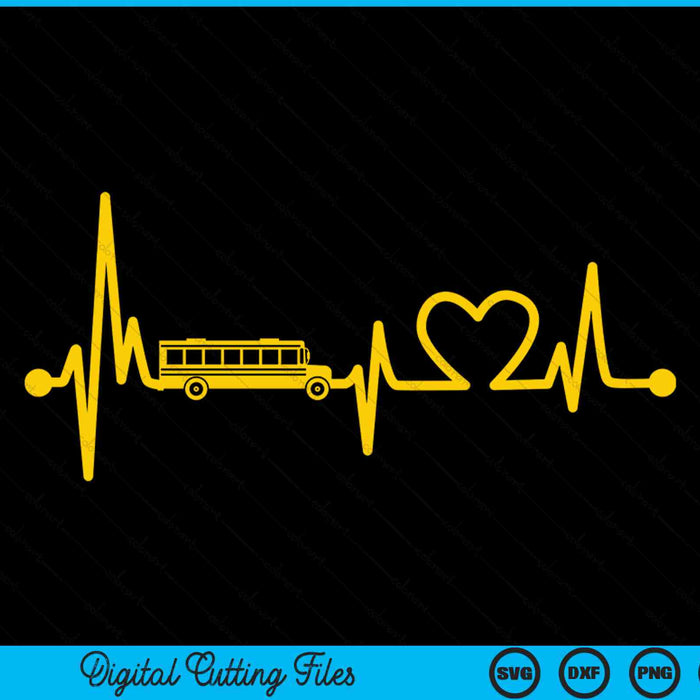 School bus heartbeat SVG cut file