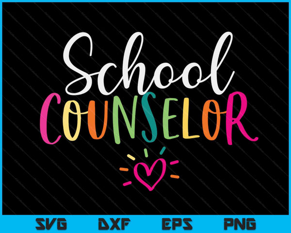 School begeleiding counselor waardering terug naar school cadeau SVG PNG digitale afdrukbare bestanden