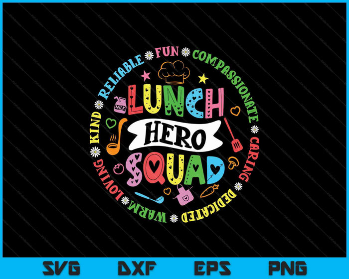 School Lunch Hero Squad Funny Cafeteria Workers SVG PNG Digital Printable Files