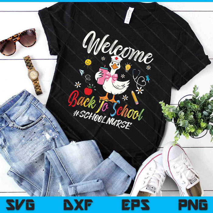 School Nurse Goose Welcome Back To School SVG PNG Digital Printable Files