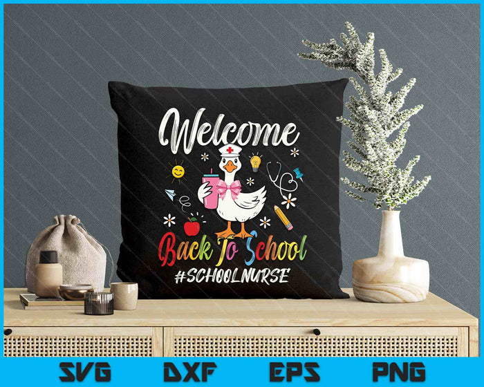School Nurse Goose Welcome Back To School SVG PNG Digital Printable Files