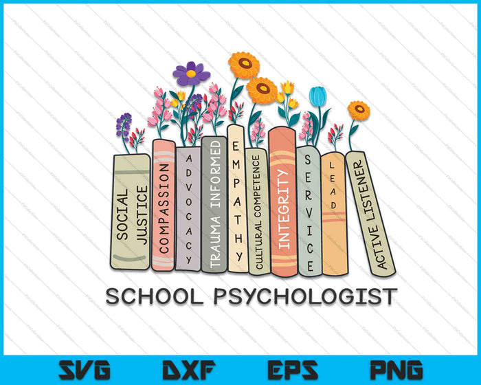 Schoolpsycholoog geestelijke gezondheid pleitbezorger sociale rechtvaardigheid SVG PNG digitale snijbestanden