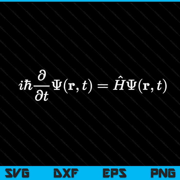 Schrodinger equation quantum mechanical system physics SVG cut file