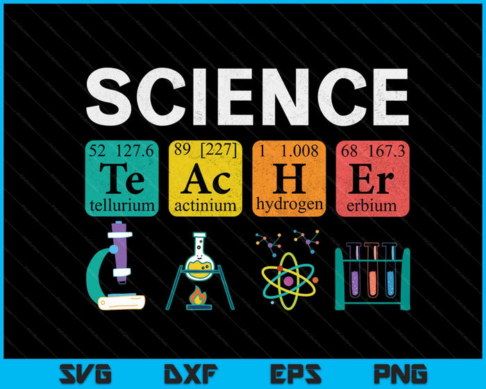 Wetenschapsleraar scheikunde biologie natuurkunde SVG PNG digitale snijbestanden