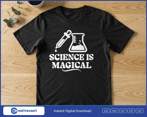 Science Is Magical Flask SVG PNG Digital Printable Files - on a t-shirt