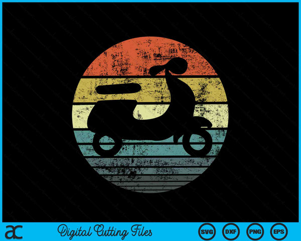 Scooter Driver Funny Retro Classic Motorbike Moped SVG PNG Digital Cutting Files