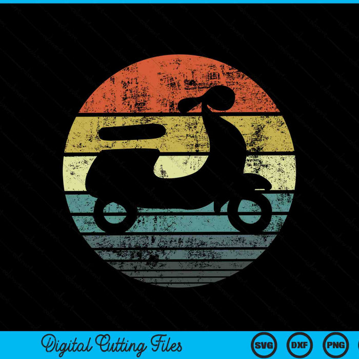 Scooter Driver Funny Retro Classic Motorbike Moped SVG PNG Digital Cutting Files