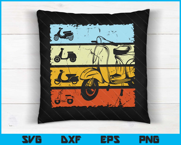 Scooter Driver Motorbike Moped Retro Vintage SVG PNG Digital Cutting Files