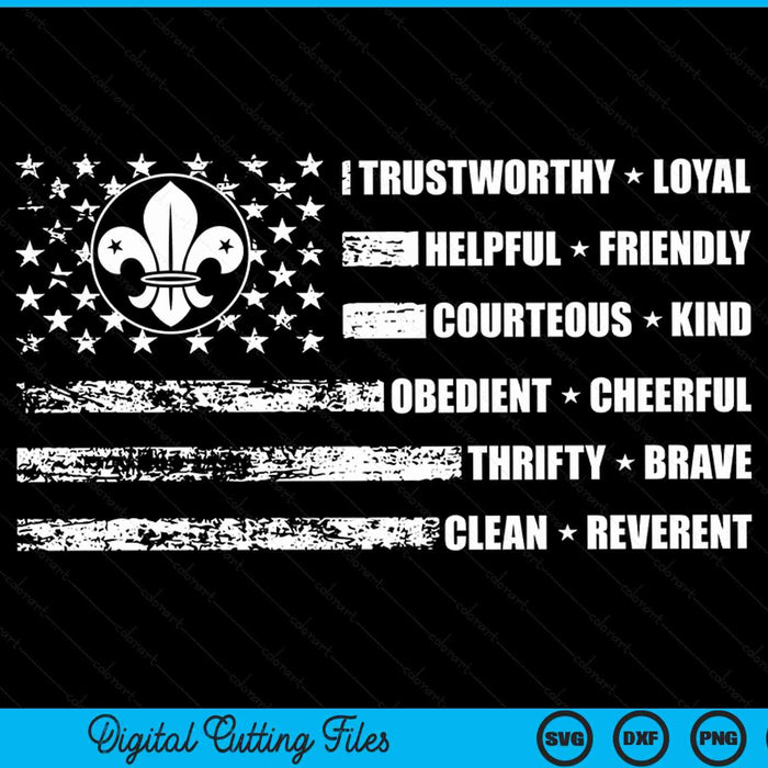 Scout Life Scouting Flag Lovers Hiking Happy Camper Camp SVG PNG Digital Cutting Files