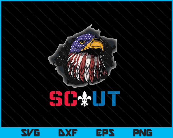 Scouting Lover Bandera de EE.UU. Águila SVG PNG Archivos de corte digital