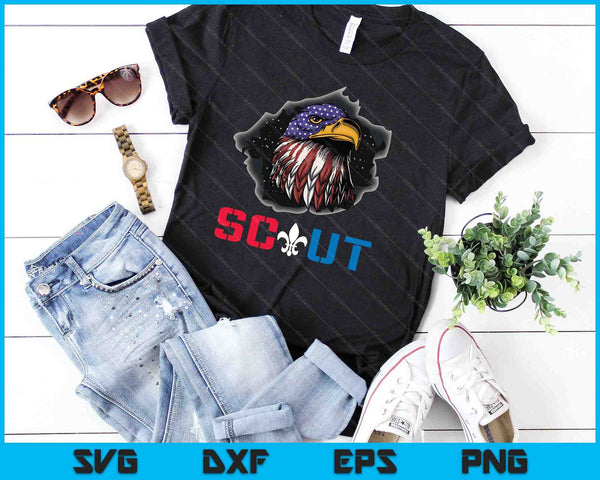 Scouting Lover Amerikaanse vlag Eagle SVG PNG digitale snijbestanden - on a t-shirt