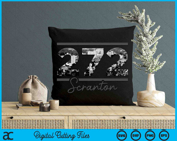 Scranton 272 Area Code Skyline Pennsylvania Vintage SVG PNG Digital Cutting Files