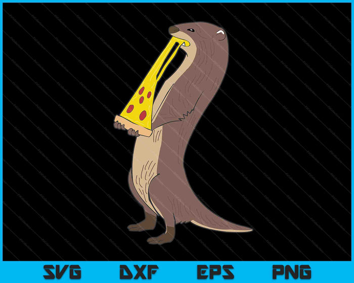 Zeeotter eten pizza grappige dieren snack voedsel minnaar cadeau SVG PNG digitale snijbestanden