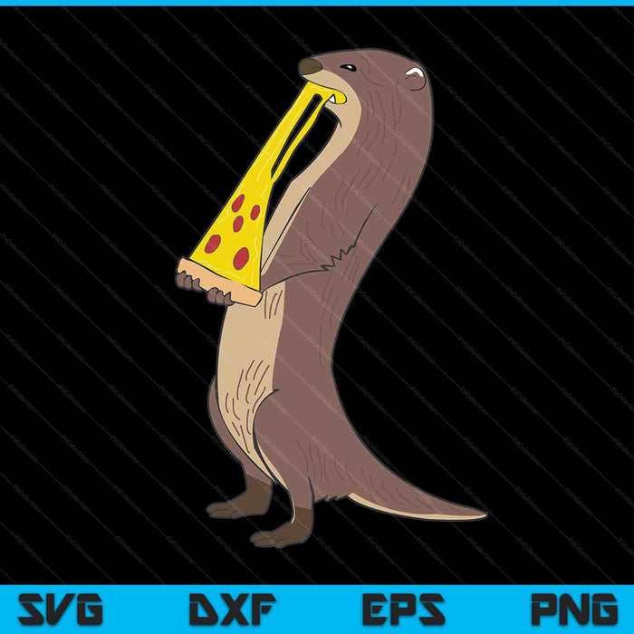 Sea Otter Eating Pizza Funny Animal Snack Food Lover Gift SVG PNG Digital Cutting Files