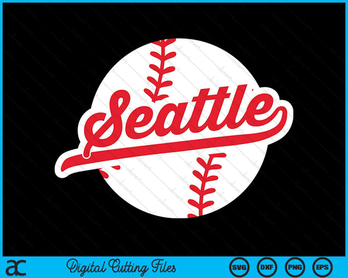 Seattle Baseball Vintage Seattle State Pride Love City Red SVG PNG digitale snijbestanden