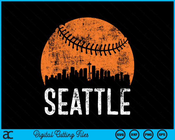 Seattle Skyline Seattle Baseball SVG PNG Digital Cutting Files