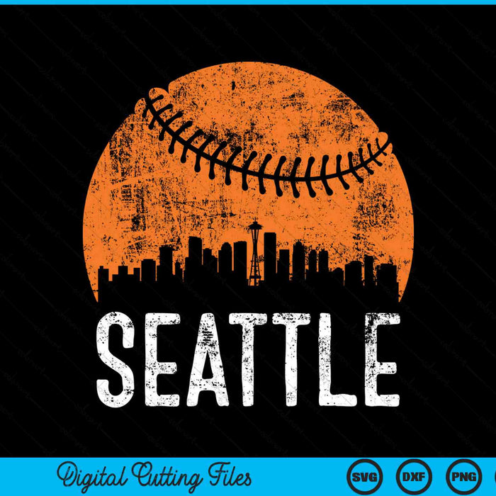 Seattle Skyline Seattle Baseball SVG PNG Digital Cutting Files