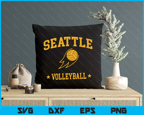 Seattle Volleyball Vintage Gameday Retro Volleyball Lover SVG PNG Digital Printable Files