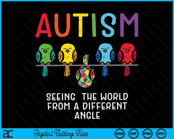 Seeing World From Different Angle Flag, Autism Awareness Owl Kids Flag SVG PNG Digital Cutting Files