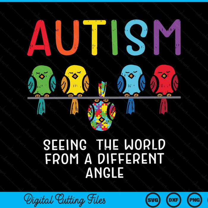 Seeing world from different angle flag, autism awareness owl Kids flag SVG cut file