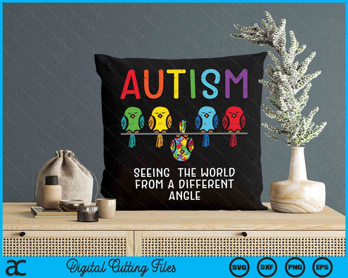 Seeing World From Different Angle Flag, Autism Awareness Owl Kids Flag SVG PNG Digital Cutting Files