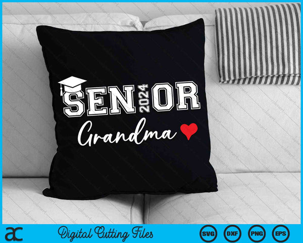 Senior 2024 Grandma Graduate Cute Heart Class of 2024 SVG PNG Digital Cutting Files