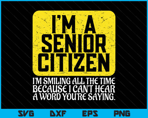 Senior citizen old people hard of hearing elderly SVG cut file
