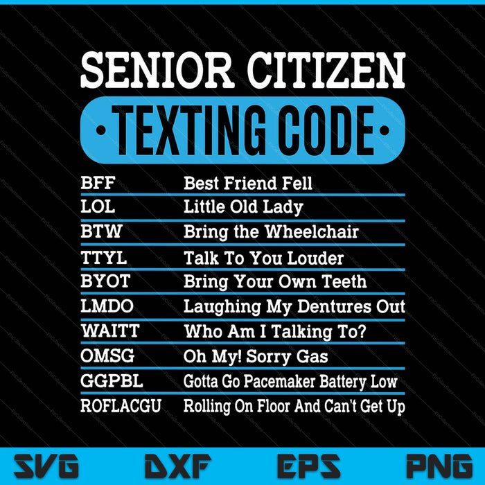 Senior citizen texting code old people SVG cut file