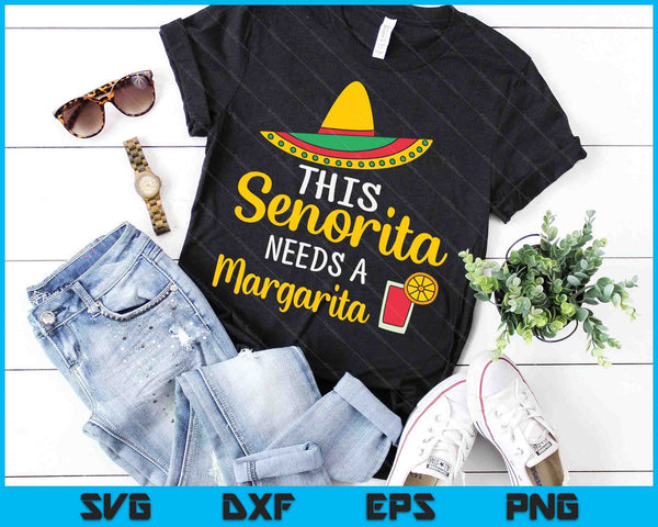 Senorita Margarita Mexican Fiesta Cinco de Mayo SVG PNG Digital Cutting Files
