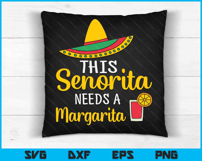 Senorita Margarita Mexicaanse Fiesta Cinco de Mayo SVG PNG digitale snijbestanden