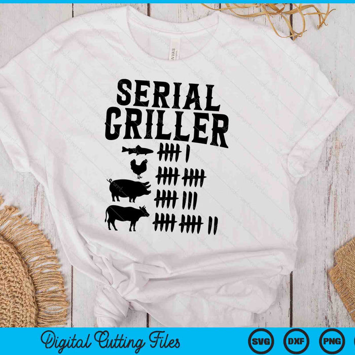 Serial Griller Meat BBQ Tally Mark SVG PNG Digital Printable Files