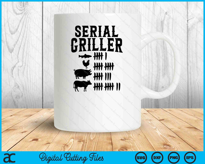 Serial Griller Meat BBQ Tally Mark SVG PNG Digital Printable Files