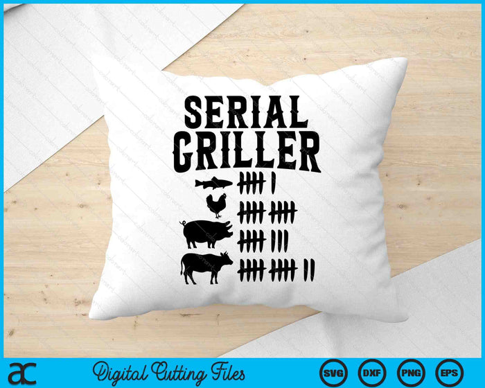 Serial Griller Meat BBQ Tally Mark SVG PNG Digital Printable Files