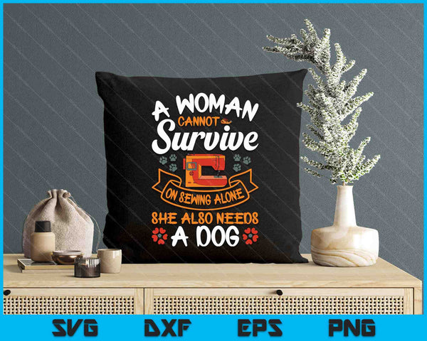 Sewing Dog Lover Sew Fabric Sewer Tailor Stitcher Sewist SVG PNG Digital Printable Files