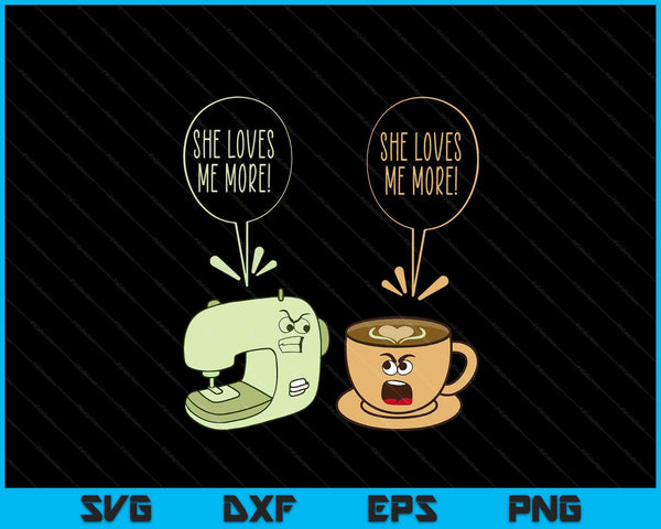 Sewing machine coffee sew quilting seamstress sewer SVG cut file