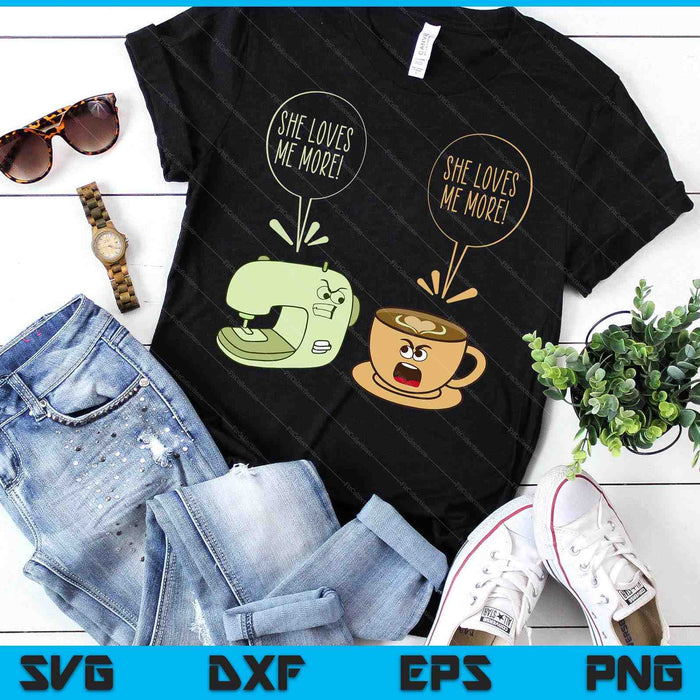 Sewing Machine Coffee Funny Sew Quilting Seamstress Sewer SVG PNG Digital Printable Files