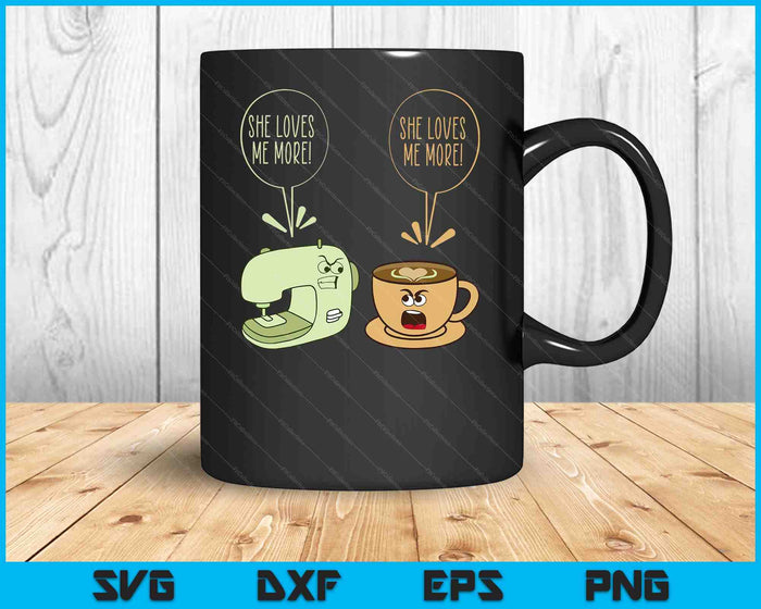 Sewing Machine Coffee Funny Sew Quilting Seamstress Sewer SVG PNG Digital Printable Files