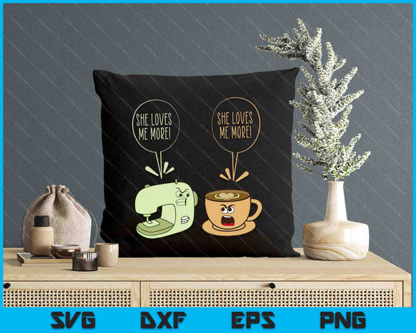 Sewing Machine Coffee Funny Sew Quilting Seamstress Sewer SVG PNG Digital Printable Files