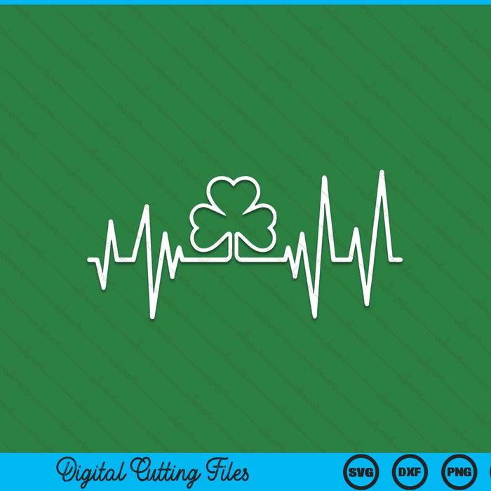 Shamrock heartbeat St Patricks SVG cut file