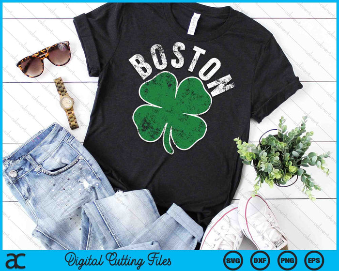 Shamrock Massachusetts Boston ST PATRICKS DAY Ierse groene SVG PNG snijden afdrukbare bestanden