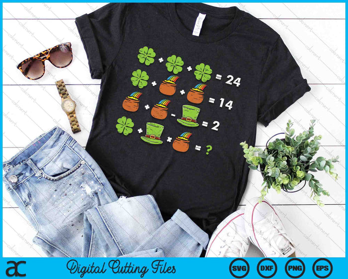 Shamrock Math Equation Funny St Patricks Day Teacher SVG PNG Digital Printable Files