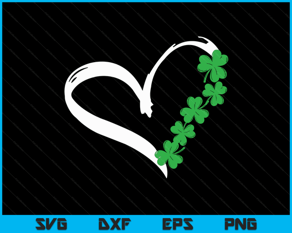 Shamrock St Patricks Day Heart Teen Girls Lucky Love Women SVG PNG Digital Printable Files